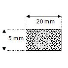 Rectangular sponge rubber cord | 5 x 20 mm| roll 50 meter